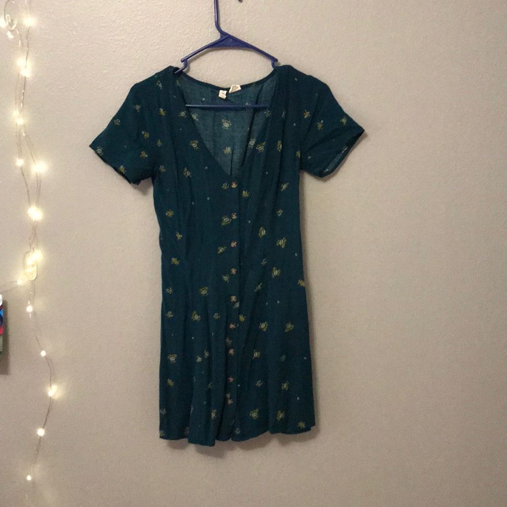 cute forest green fitted dress